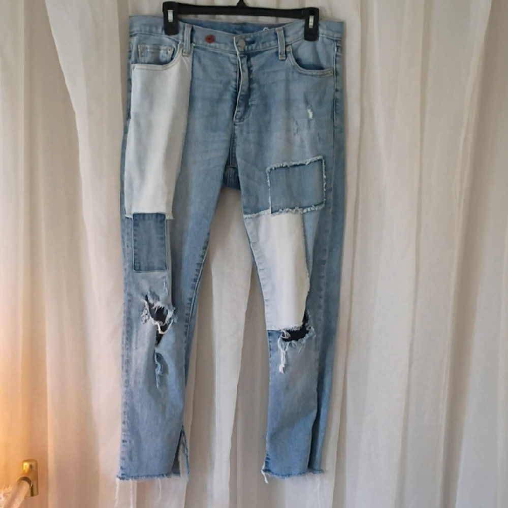 Gap 1969 Patchwork Distressed Jeans - image 1